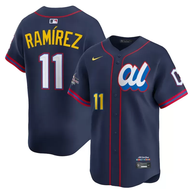 Men's American League José Ramírez Nike Navy 2025 All-Star Edition Limited Player Jersey Men's American League José Ramírez Nike Navy 2025 All-Star Edition Limited Player Jersey