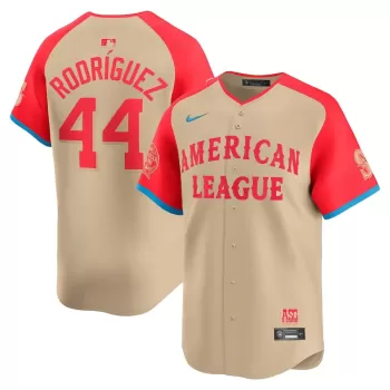 Men's American League Julio Rodríguez Nike Cream 2024 MLB All-Star Game Limited Player Jersey Men's American League Julio Rodríguez Nike Cream 2024 MLB All-Star Game Limited Player Jersey
