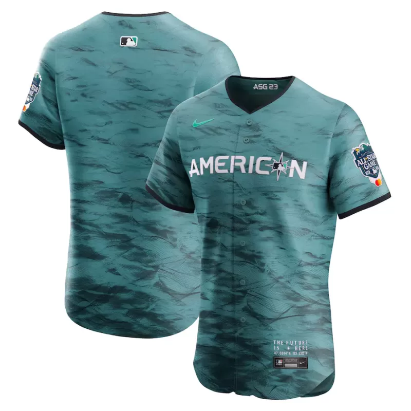 Men's American League Nike Teal 2023 MLB All-Star Game Vapor Premier Elite Jersey Men's American League Nike Teal 2023 MLB All-Star Game Vapor Premier Elite Jersey