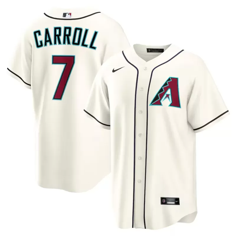 Men's Arizona Diamondbacks Corbin Carroll Nike Cream Home Replica 2.0 Player Jersey Men's Arizona Diamondbacks Corbin Carroll Nike Cream Home Replica 2.0 Player Jersey