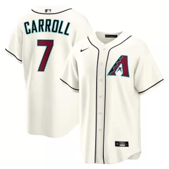 Men's Arizona Diamondbacks Corbin Carroll Nike Cream Home Replica Jersey Men's Arizona Diamondbacks Corbin Carroll Nike Cream Home Replica Jersey