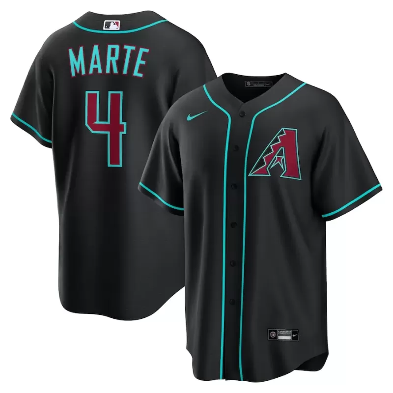 Men's Arizona Diamondbacks Ketel Marte Nike Black Alternate Replica Jersey Men's Arizona Diamondbacks Ketel Marte Nike Black Alternate Replica Jersey
