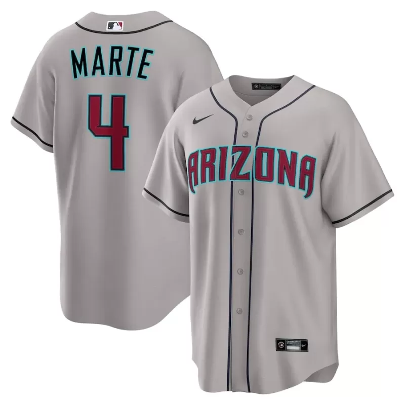 Men's Arizona Diamondbacks Ketel Marte Nike Gray Road Replica Jersey Men's Arizona Diamondbacks Ketel Marte Nike Gray Road Replica Jersey