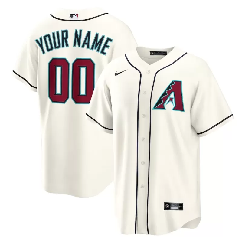 Men's Arizona Diamondbacks Nike Cream Home Custom Replica Jersey Men's Arizona Diamondbacks Nike Cream Home Custom Replica Jersey