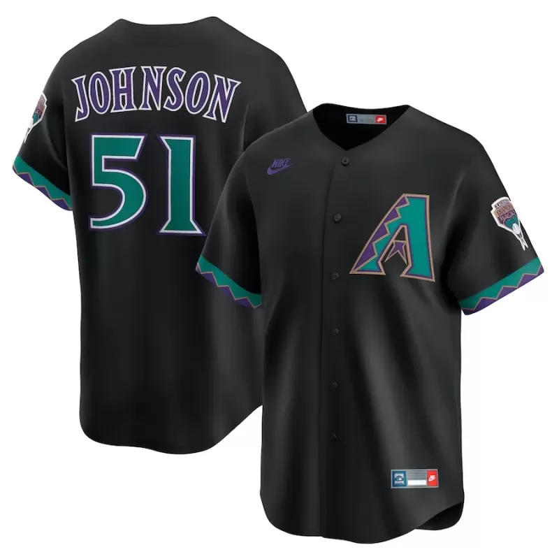 Men's Arizona Diamondbacks Randy Johnson Nike Black Throwback Cooperstown Collection Limited Jersey Men's Arizona Diamondbacks Randy Johnson Nike Black Throwback Cooperstown Collection Limited Jersey