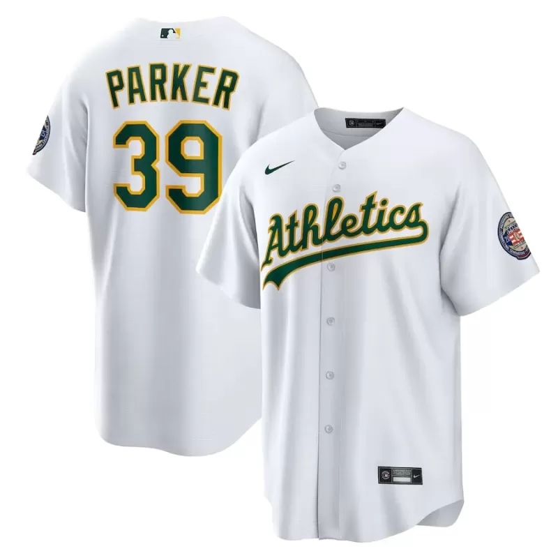 Men's Athletics Dave Parker Nike White 2025 Baseball Hall of Fame Name & Number Retired Replica Jersey