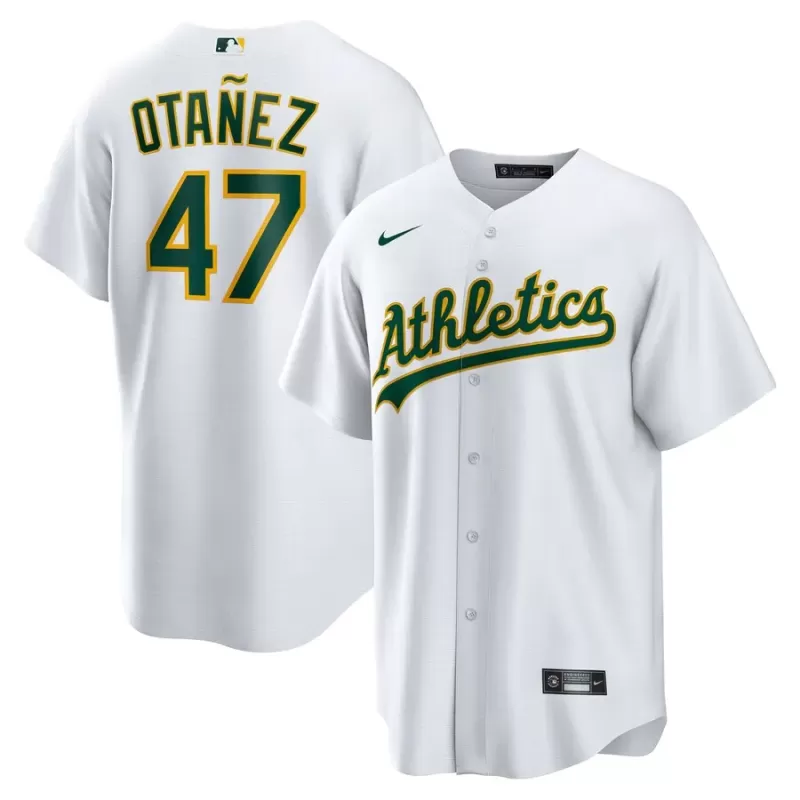 Men's Athletics Michel Otañez Nike White Home Replica Jersey Men's Athletics Michel Otañez Nike White Home Replica Jersey