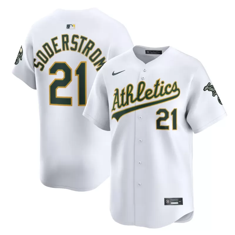 Men's Athletics Tyler Soderstrom Nike White Home Limited Player Jersey Men's Athletics Tyler Soderstrom Nike White Home Limited Player Jersey
