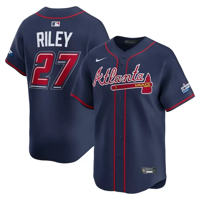 Men's Atlanta Braves Austin Riley Nike Navy 2025 MLB Speedway Classic Alternate Limited Player Jersey Men's Atlanta Braves Austin Riley Nike Navy 2025 MLB Speedway Classic Alternate Limited Player Jersey