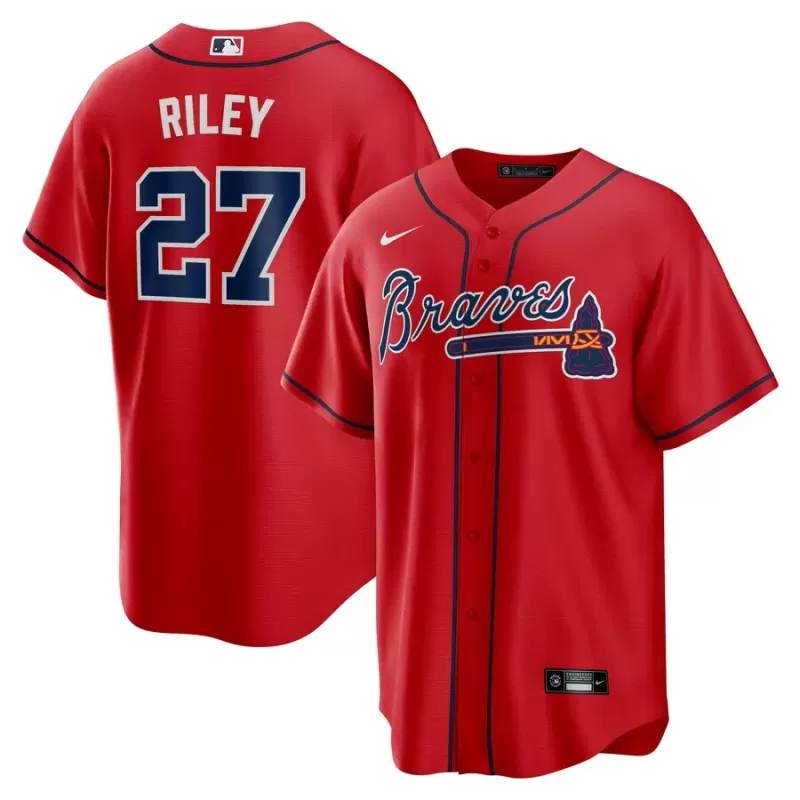 Men's Atlanta Braves Austin Riley Nike Red Alternate 2 Replica Jersey Men's Atlanta Braves Austin Riley Nike Red Alternate 2 Replica Jersey