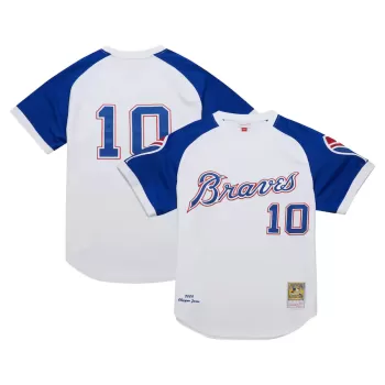 Men's Atlanta Braves Chipper Jones Mitchell & Ness White 2004 Cooperstown Collection Authentic Throwback Jersey Men's Atlanta Braves Chipper Jones Mitchell & Ness White 2004 Cooperstown Collection Authentic Throwback Jersey
