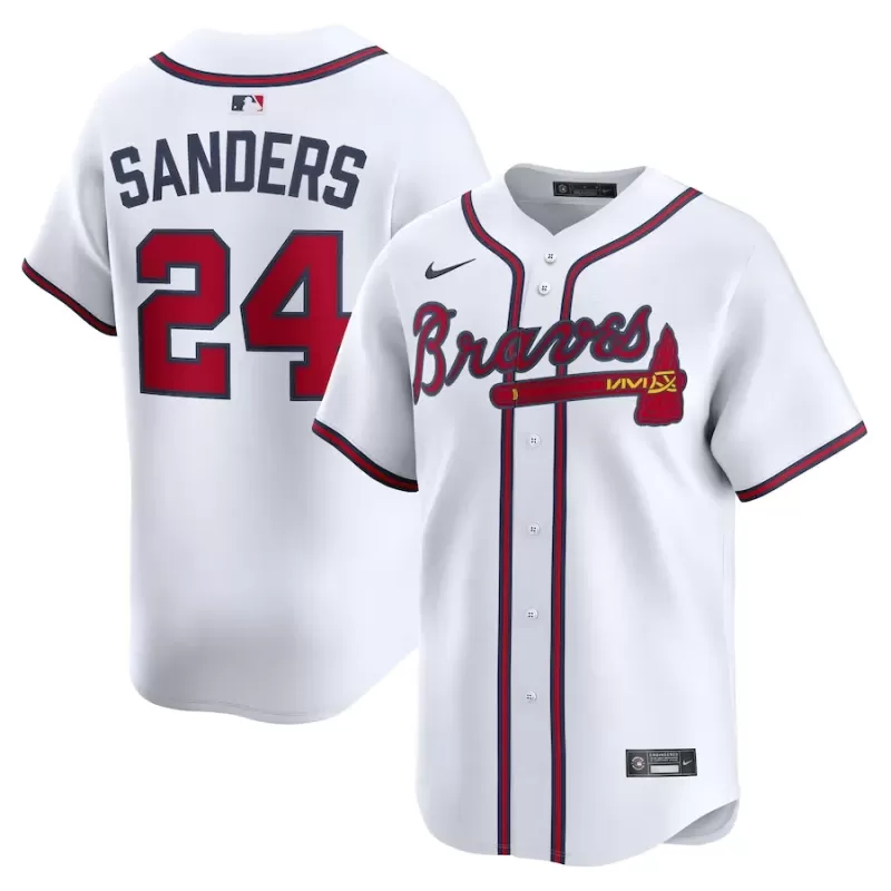 Men's Atlanta Braves Deion Sanders Nike White Limited Player Jersey Men's Atlanta Braves Deion Sanders Nike White Limited Player Jersey