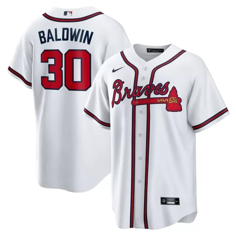 Men's Atlanta Braves Drake Baldwin Nike White Home Replica Jersey Men's Atlanta Braves Drake Baldwin Nike White Home Replica Jersey