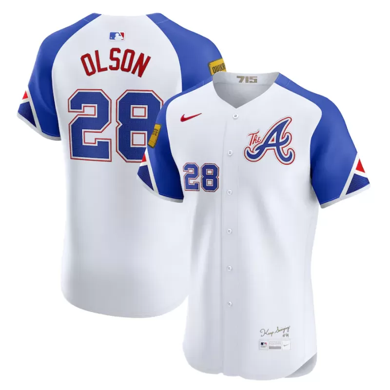 Men's Atlanta Braves Matt Olson Nike White City Connect Elite Jersey Men's Atlanta Braves Matt Olson Nike White City Connect Elite Jersey