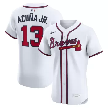 Men's Atlanta Braves Ronald Acuña Jr. Nike White Home Elite Player Jersey