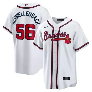 Men's Atlanta Braves Spencer Schwellenbach Nike White Home Replica Jersey
