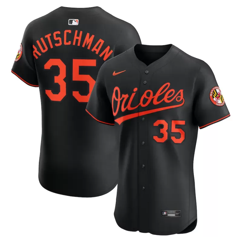 Men's Baltimore Orioles Adley Rutschman Nike Black Alternate Elite Jersey Men's Baltimore Orioles Adley Rutschman Nike Black Alternate Elite Jersey