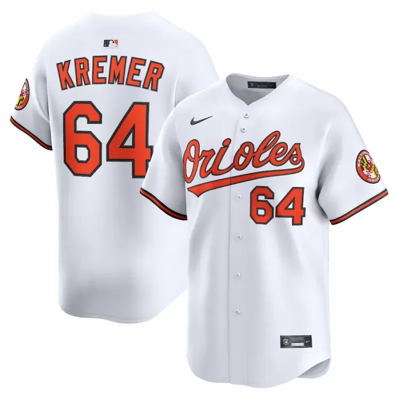 Men's Baltimore Orioles Dean Kremer Nike White Home Limited Player Jersey Men's Baltimore Orioles Dean Kremer Nike White Home Limited Player Jersey