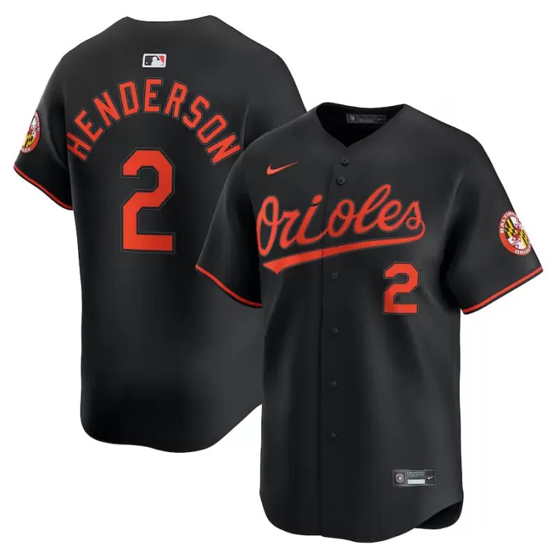 Men's Baltimore Orioles Gunnar Henderson Nike Black Alternate Limited Player Jersey Men's Baltimore Orioles Gunnar Henderson Nike Black Alternate Limited Player Jersey