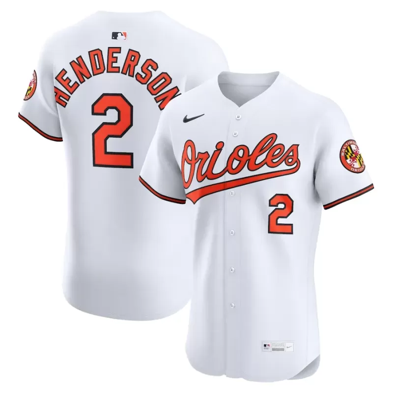 Men's Baltimore Orioles Gunnar Henderson Nike White Home Elite Jersey Men's Baltimore Orioles Gunnar Henderson Nike White Home Elite Jersey