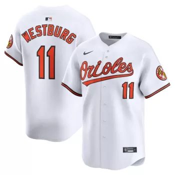 Men's Baltimore Orioles Jordan Westburg Nike White Home Limited Player Jersey Men's Baltimore Orioles Jordan Westburg Nike White Home Limited Player Jersey