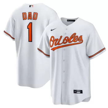 Men's Baltimore Orioles Nike White #1 Dad Home Replica Jersey Men's Baltimore Orioles Nike White #1 Dad Home Replica Jersey
