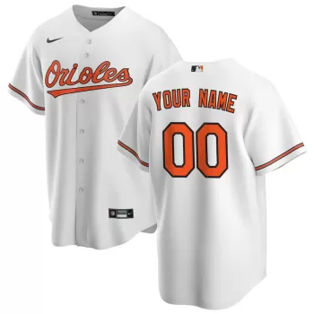 Men's Baltimore Orioles Nike White Home Replica Custom Jersey Men's Baltimore Orioles Nike White Home Replica Custom Jersey