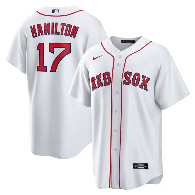 Men's Boston Red Sox David Hamilton Nike White Home Replica Jersey Men's Boston Red Sox David Hamilton Nike White Home Replica Jersey