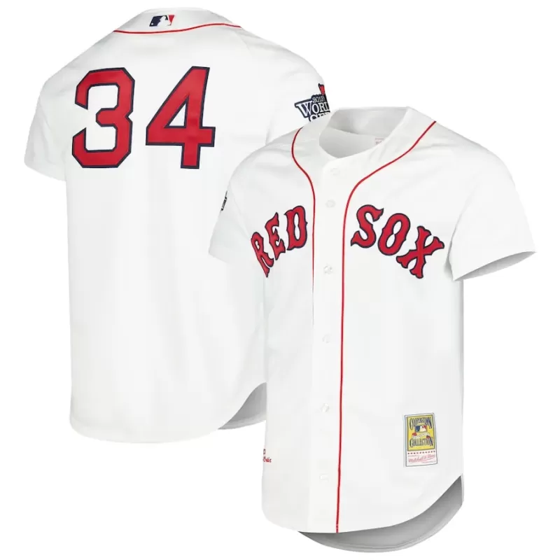 Men's Boston Red Sox David Ortiz Mitchell & Ness White Cooperstown Collection Authentic Jersey Men's Boston Red Sox David Ortiz Mitchell & Ness White Cooperstown Collection Authentic Jersey