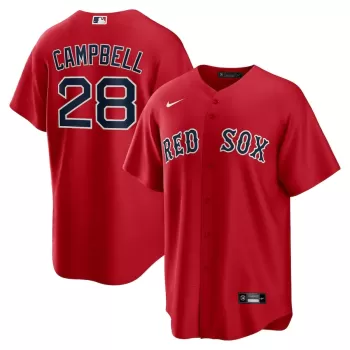 Men's Boston Red Sox Kristian Campbell Nike Red Alternate Replica Jersey Men's Boston Red Sox Kristian Campbell Nike Red Alternate Replica Jersey