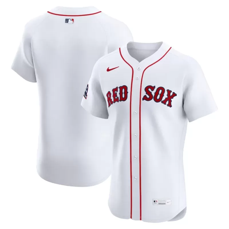Men's Boston Red Sox Nike White Home Sponsor Patch Elite Jersey Men's Boston Red Sox Nike White Home Sponsor Patch Elite Jersey