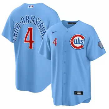 Men's Chicago Cubs Pete Crow-Armstrong Nike Light Blue Alternate Replica Player Jersey Men's Chicago Cubs Pete Crow-Armstrong Nike Light Blue Alternate Replica Player Jersey