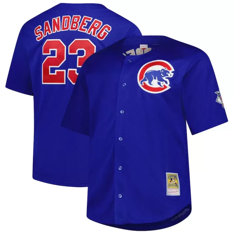 Men's Chicago Cubs Ryne Sandberg Profile Royal Big & Tall Cooperstown Collection Baseball Jersey Men's Chicago Cubs Ryne Sandberg Profile Royal Big & Tall Cooperstown Collection Baseball Jersey