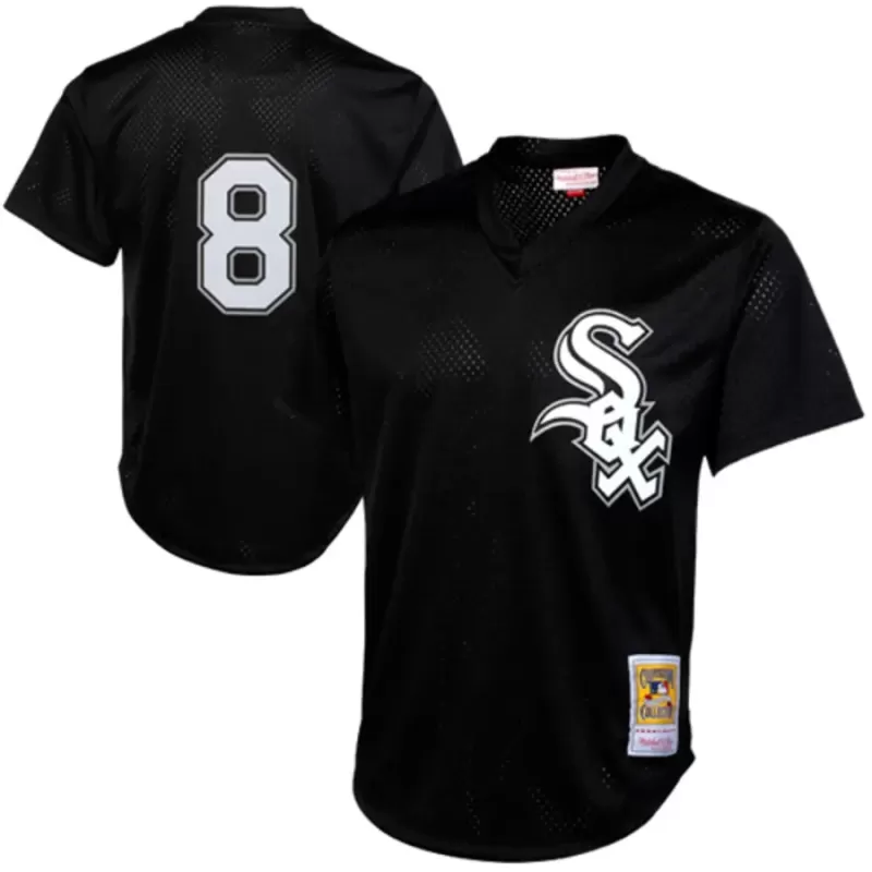 Men's Chicago White Sox Bo Jackson Mitchell & Ness Black 1993 Authentic Cooperstown Collection Batting Practice Jersey Men's Chicago White Sox Bo Jackson Mitchell & Ness Black 1993 Authentic Cooperstown Collection Batting Practice Jersey