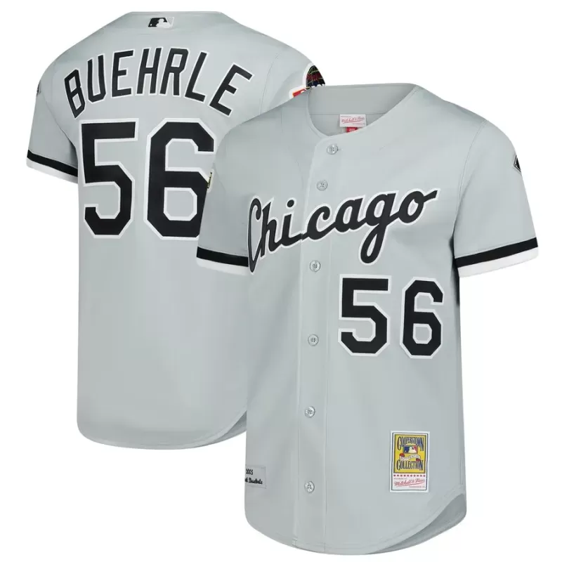 Men's Chicago White Sox Mark Buehrle Mitchell & Ness Gray 2005 Throwback Authentic Jersey Men's Chicago White Sox Mark Buehrle Mitchell & Ness Gray 2005 Throwback Authentic Jersey