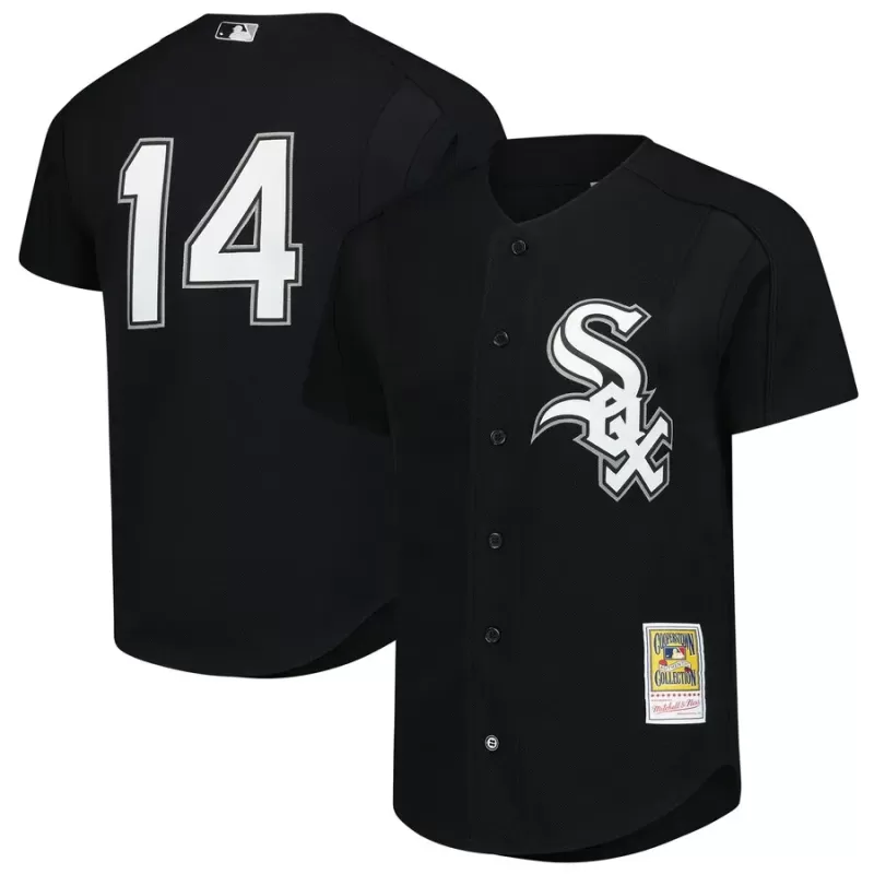 Men's Chicago White Sox Paul Konerko Mitchell & Ness Black Authentic Batting Practice Jersey