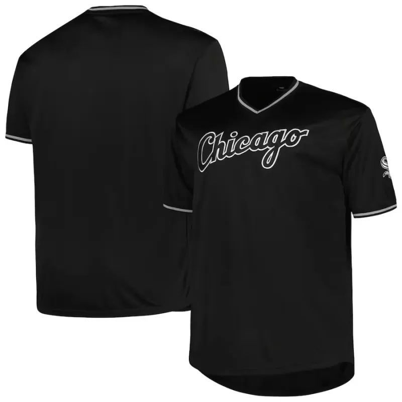 Men's Chicago White Sox Profile Black Big & Tall Pop Fashion Jersey Men's Chicago White Sox Profile Black Big & Tall Pop Fashion Jersey