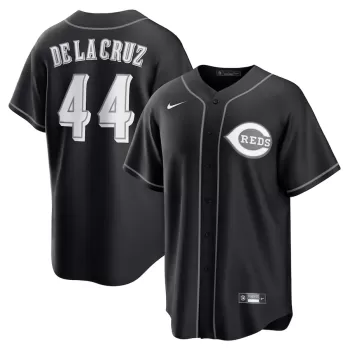 Men's Cincinnati Reds Elly De La Cruz Nike Black Lights Out Replica Player Jersey Men's Cincinnati Reds Elly De La Cruz Nike Black Lights Out Replica Player Jersey