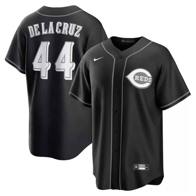 Men's Cincinnati Reds Elly De La Cruz Nike Black Lights Out Replica Player Jersey Men's Cincinnati Reds Elly De La Cruz Nike Black Lights Out Replica Player Jersey