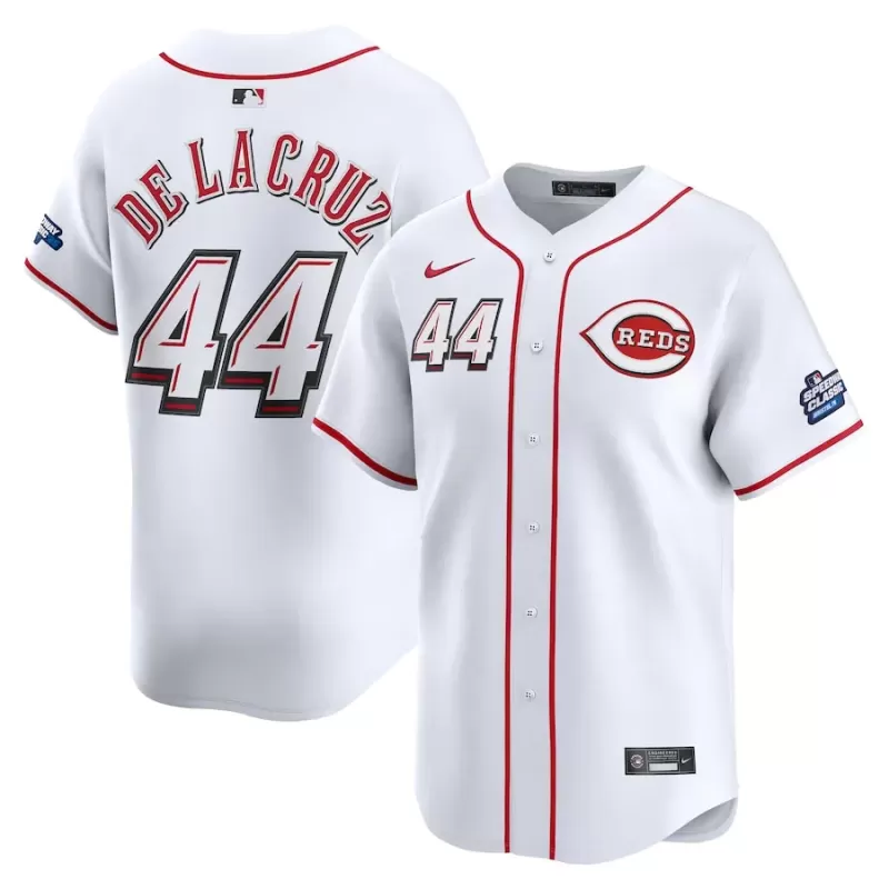 Men's Cincinnati Reds Elly De La Cruz Nike White 2025 MLB Speedway Classic Home Limited Player Jersey Men's Cincinnati Reds Elly De La Cruz Nike White 2025 MLB Speedway Classic Home Limited Player Jersey