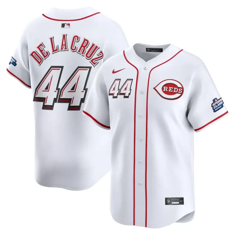 Men's Cincinnati Reds Elly De La Cruz Nike White 2025 MLB Speedway Classic Home Replica Jersey Men's Cincinnati Reds Elly De La Cruz Nike White 2025 MLB Speedway Classic Home Replica Jersey