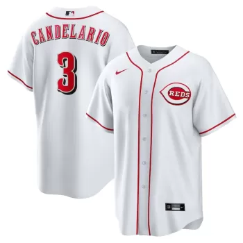 Men's Cincinnati Reds Jeimer Candelario Nike White Home Replica Jersey Men's Cincinnati Reds Jeimer Candelario Nike White Home Replica Jersey