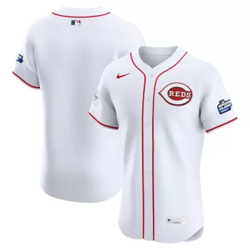 Men's Cincinnati Reds Nike White 2025 MLB Speedway Classic Home Elite Jersey Men's Cincinnati Reds Nike White 2025 MLB Speedway Classic Home Elite Jersey