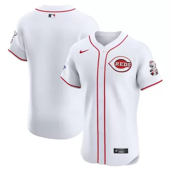 Men's Cincinnati Reds Nike White Home Elite Patch Jersey Men's Cincinnati Reds Nike White Home Elite Patch Jersey