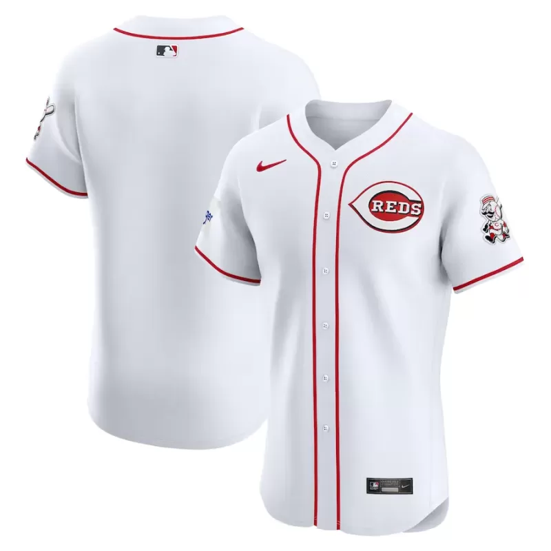 Men's Cincinnati Reds Nike White Home Elite Patch Jersey Men's Cincinnati Reds Nike White Home Elite Patch Jersey