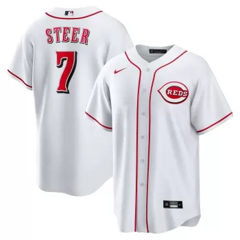 Men's Cincinnati Reds Spencer Steer Nike White Home Replica Jersey Men's Cincinnati Reds Spencer Steer Nike White Home Replica Jersey