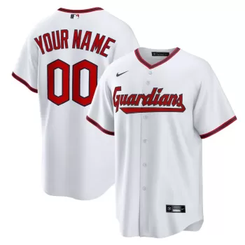 Men's Cleveland Guardians Nike White Home Custom Replica Jersey