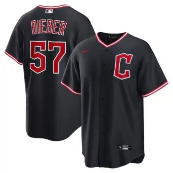 Men's Cleveland Guardians Shane Bieber Nike Navy Alternate Replica Jersey Men's Cleveland Guardians Shane Bieber Nike Navy Alternate Replica Jersey
