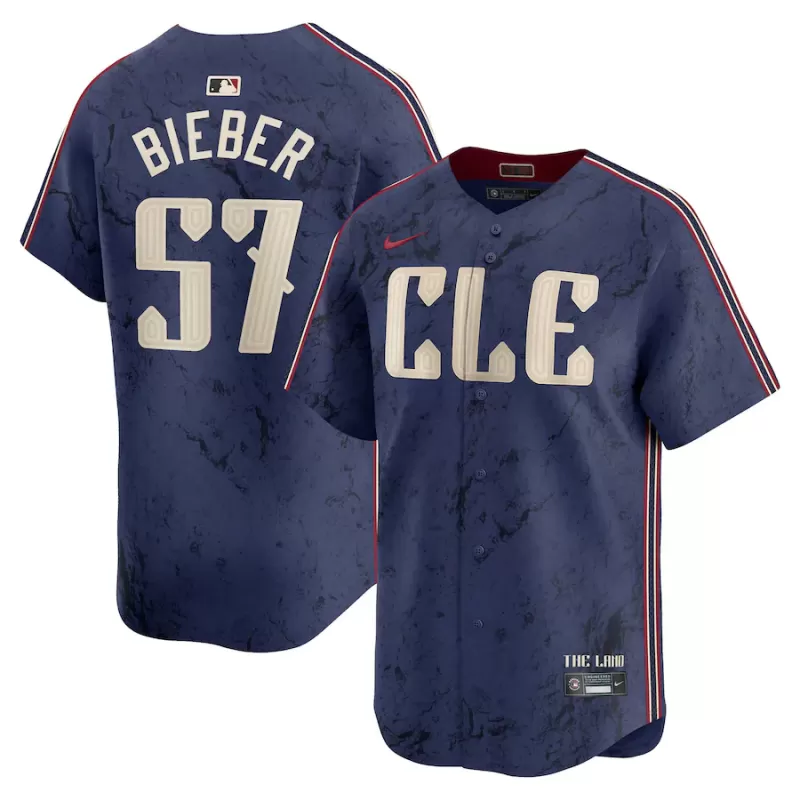 Men's Cleveland Guardians Shane Bieber Nike Navy City Connect Limited Player Jersey Men's Cleveland Guardians Shane Bieber Nike Navy City Connect Limited Player Jersey