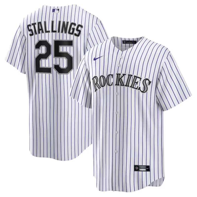 Men's Colorado Rockies Jacob Stallings Nike White Home Replica Jersey Men's Colorado Rockies Jacob Stallings Nike White Home Replica Jersey